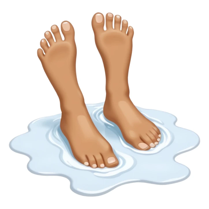 Barefeet balancing in white paint puddle sticker