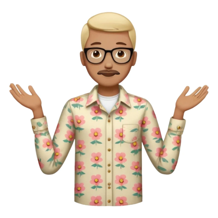 flowered hipster shirt long armed sticker