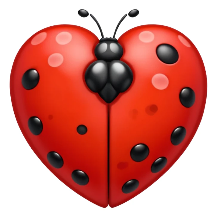 ladybug with hearts sticker