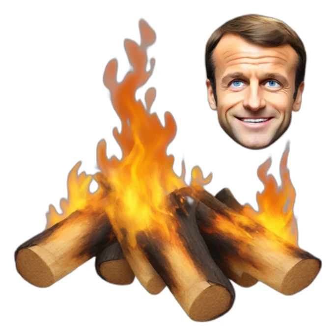 Emmanuel Macron sur du feu sticker