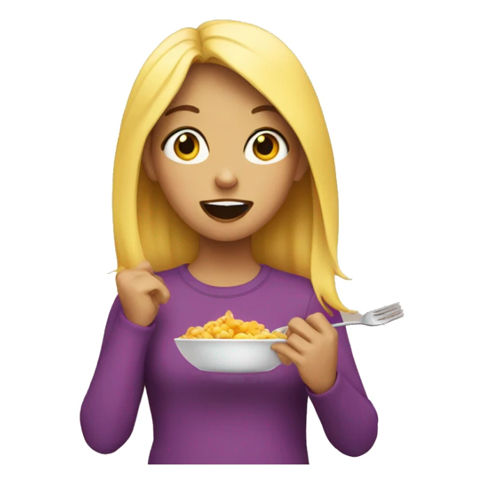 Girl eating a show sticker