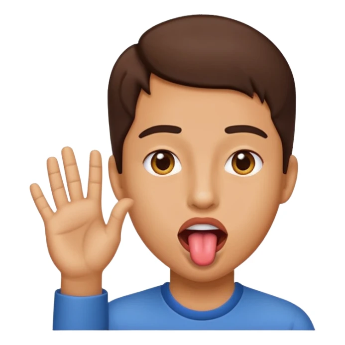 tounge out with hands to the side  sticker