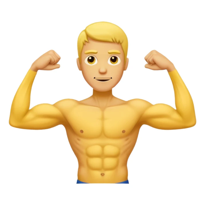 Yellow Man flexing skinny long arms  sticker