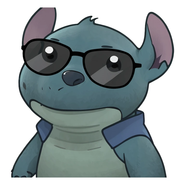 Stitch wearing sun glasses sticker