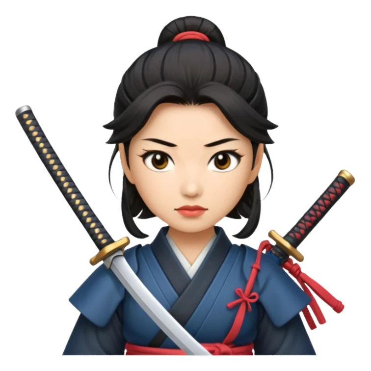 lady samurai holding with katana sticker