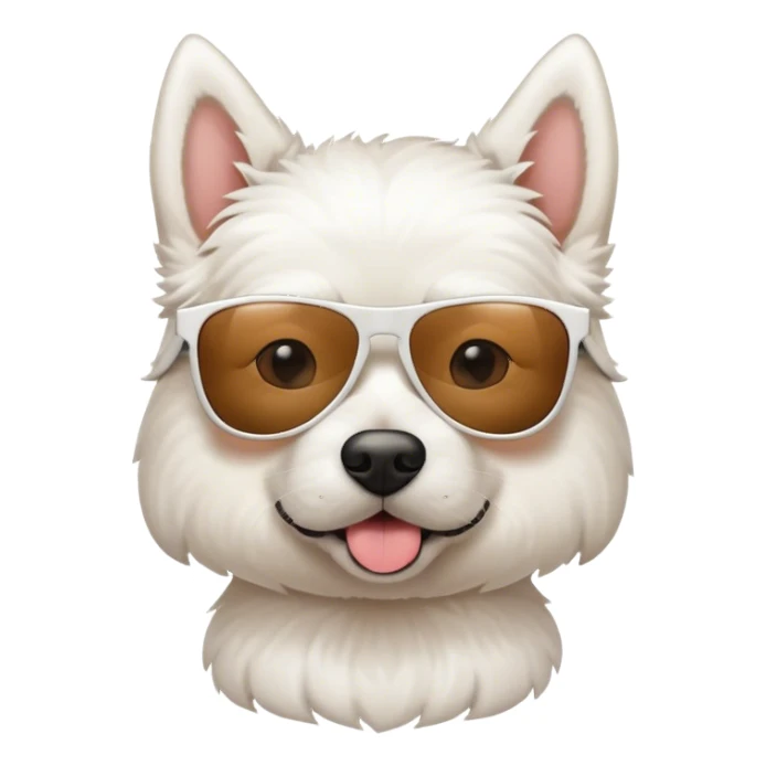 White dog wearing sunglasses sticker