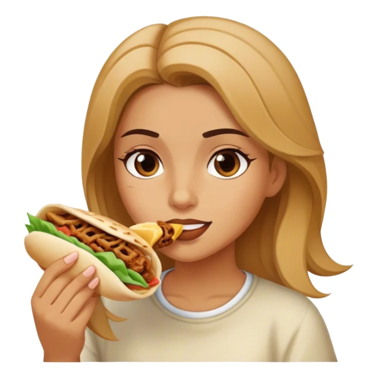 girl eating shawarma sticker