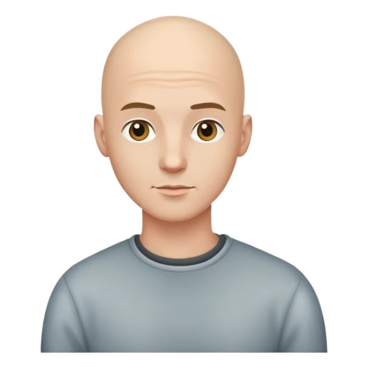 stylish young man portrait with bald head  sticker