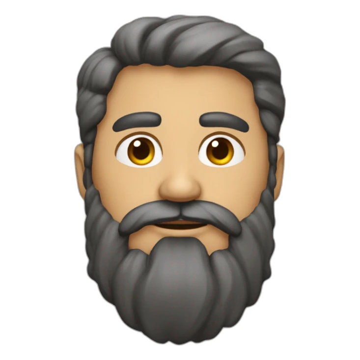 Hombre barba poblada coleta sticker