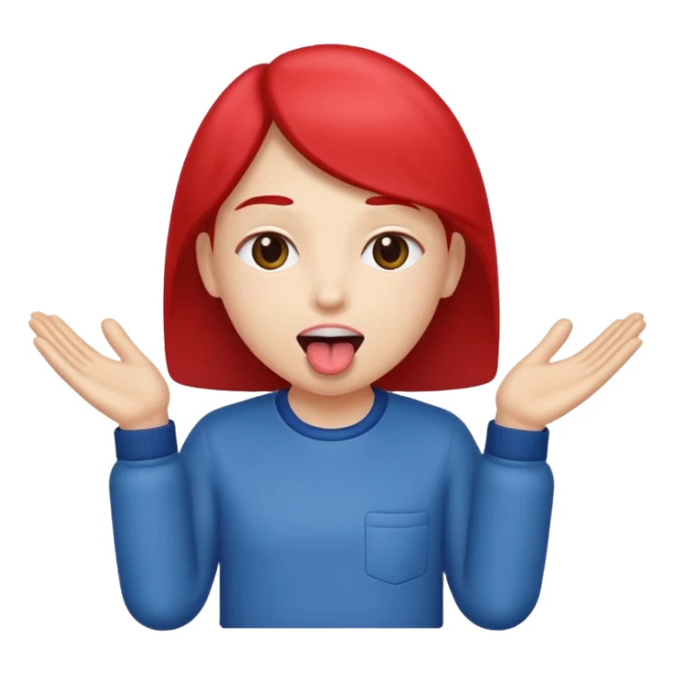 Hands to the side with tongue out sticker