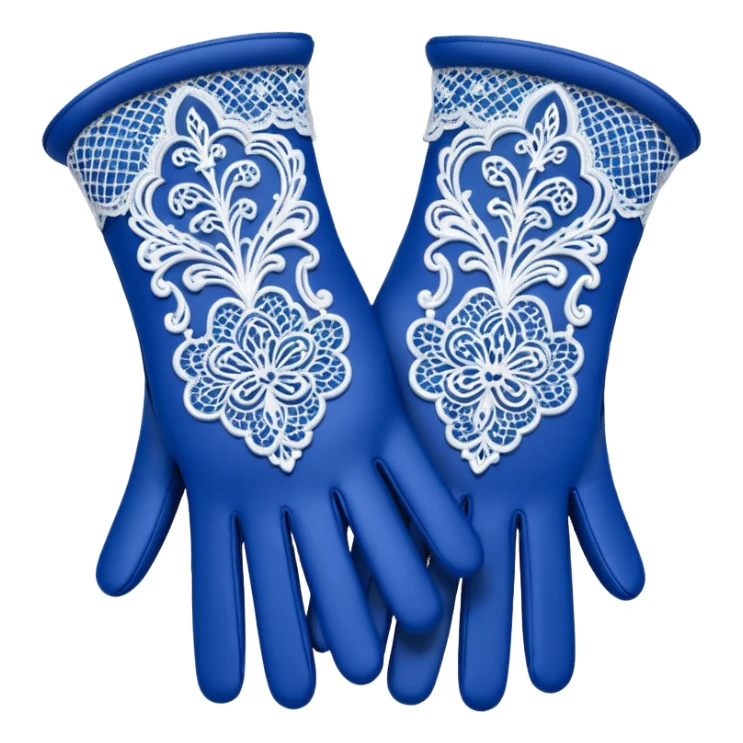 victorian gloves lace pattern blue sticker