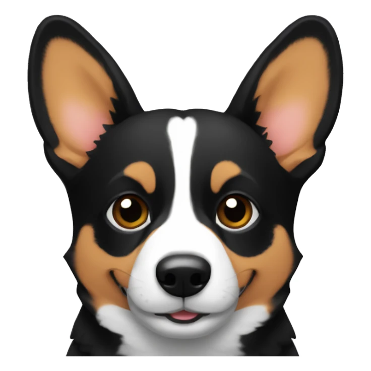 dark corgi in lover sticker