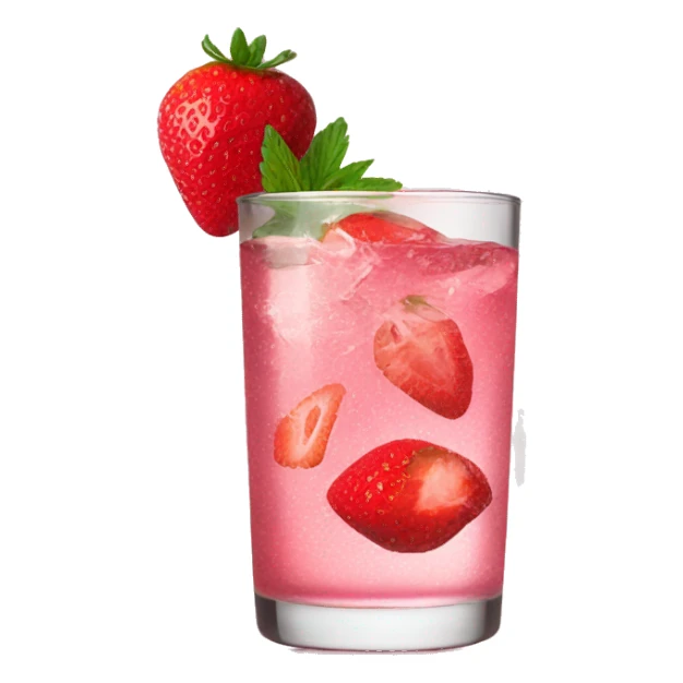 Pink gin with strawberry sticker