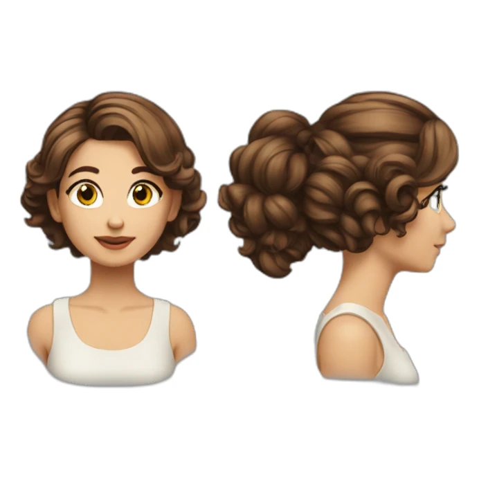 Grosse Nathalie cheveux courts sticker