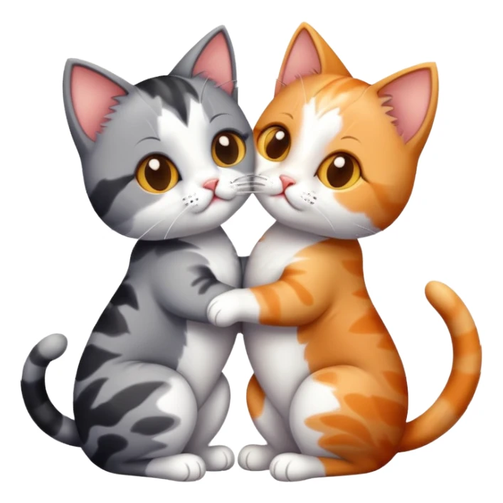 Cute cats are kissing  sticker