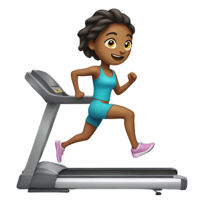 Girl running on treadmill sticker
