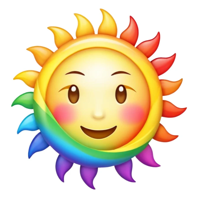 Rainbow sun sticker