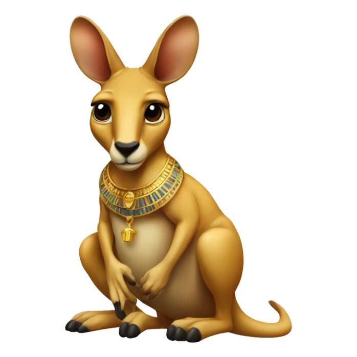 a kangaroo with king tut in its pouch sticker