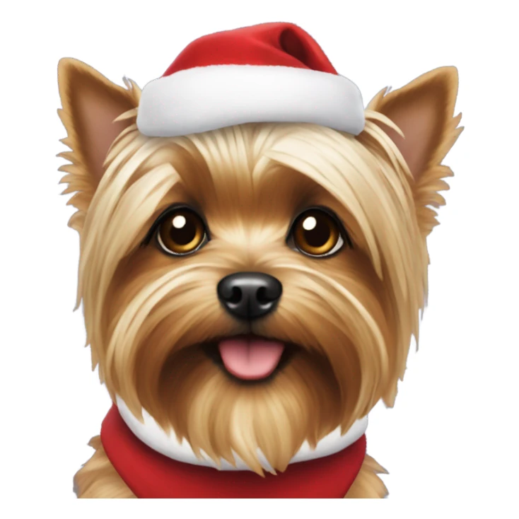 Yorkie dressed like Santa sticker
