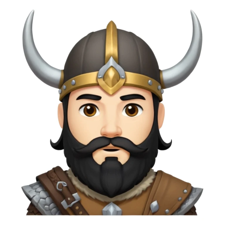 bearded Vikings with black hair sticker