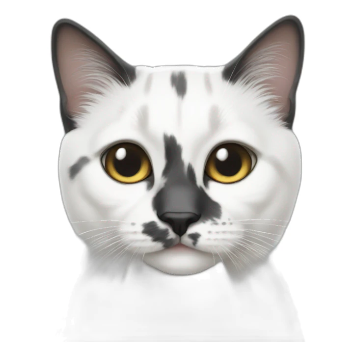 White cat with grey and black spots sticker
