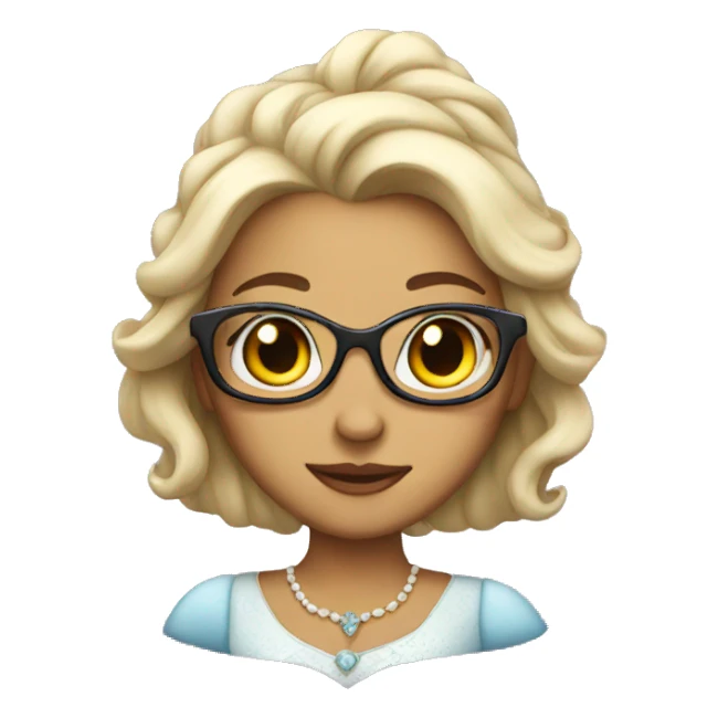 Princess with glasses sticker