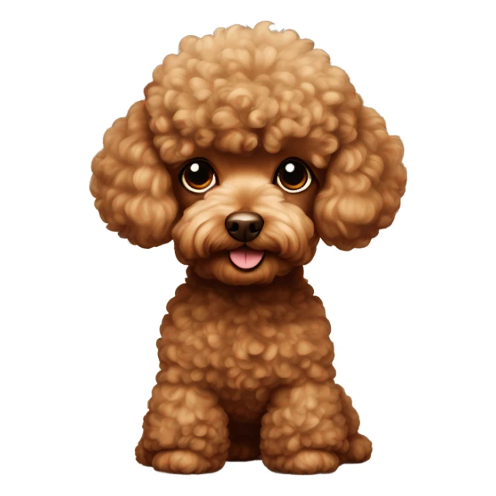Brown toy poodle sticker