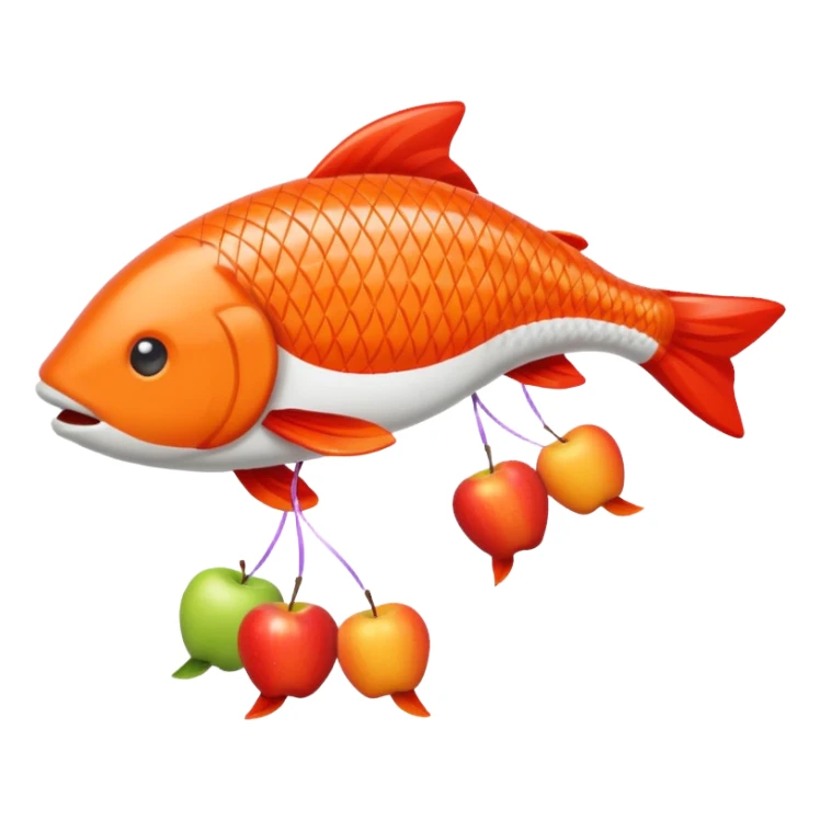 carp streamer hanging apple emoji style sticker