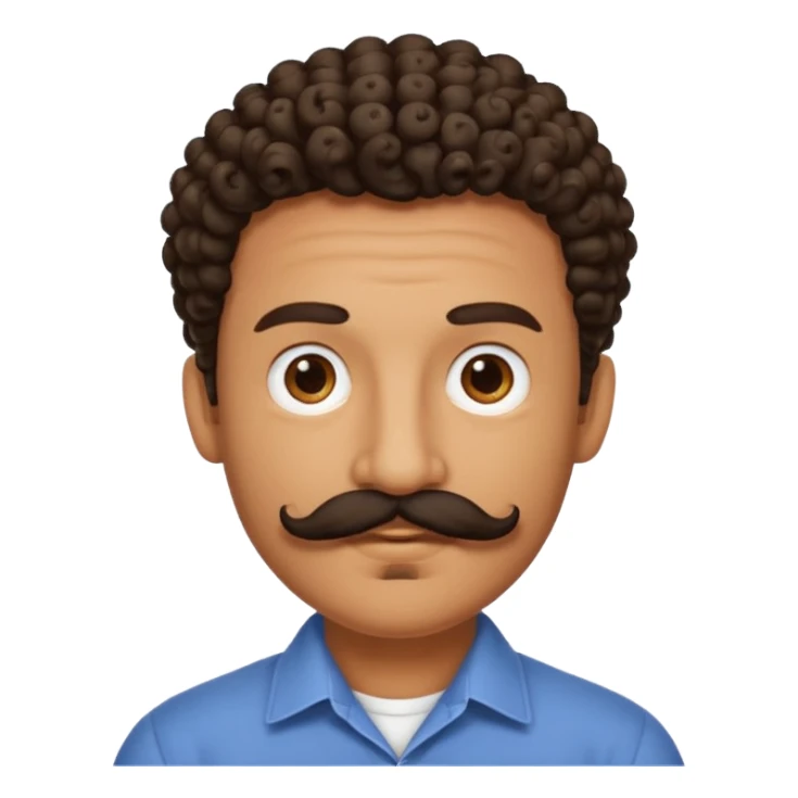 curly dark handlebar mustache sticker