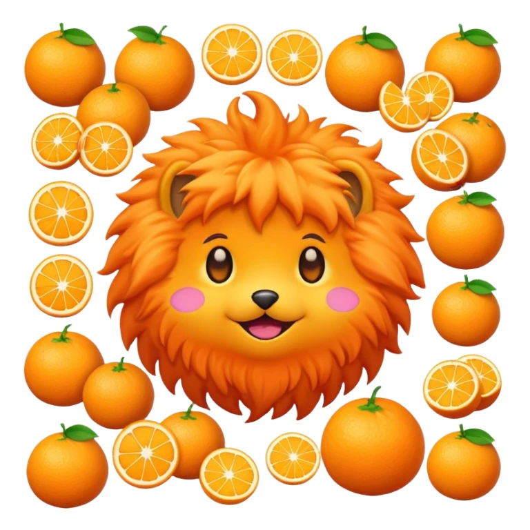 Orange fluffy stickers  sticker