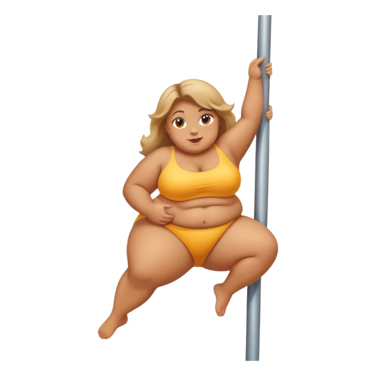 Fat girl sliding down a pole sticker