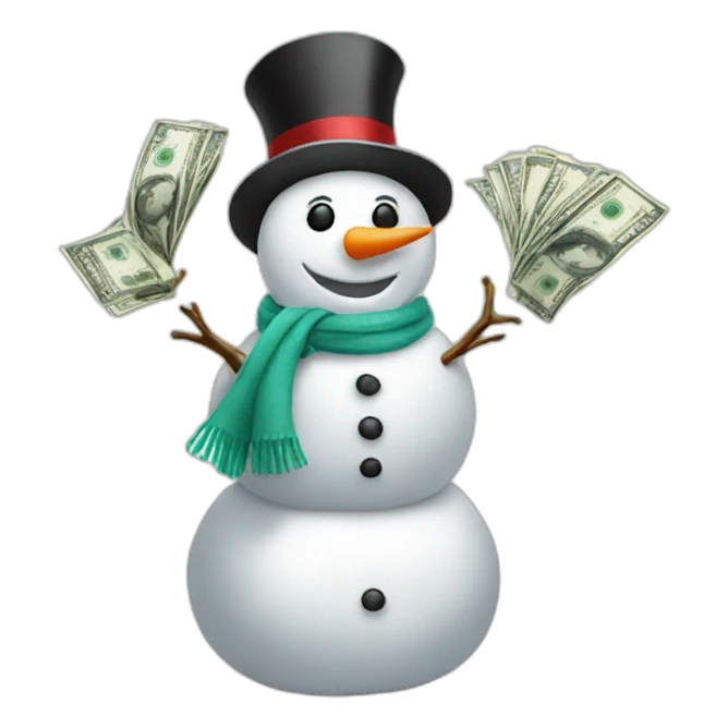 snowman with money sticker