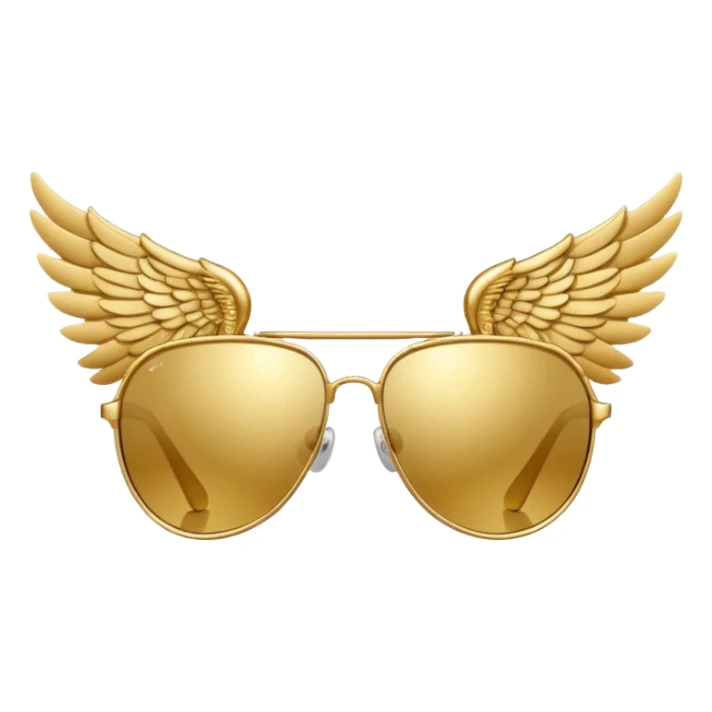 fancy gold sunglasses with wings sticker