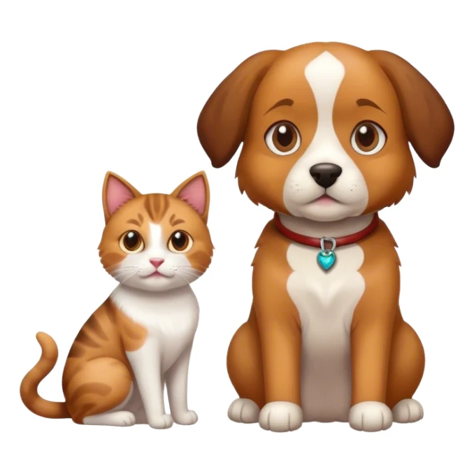 Hund mit Katze  sticker