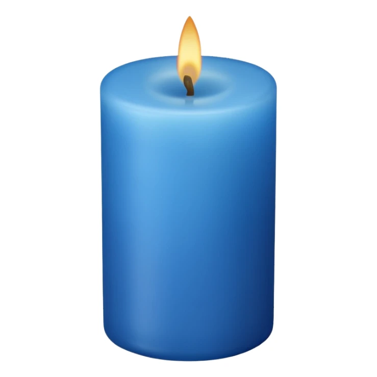 Decorative Wax Candle blue  sticker