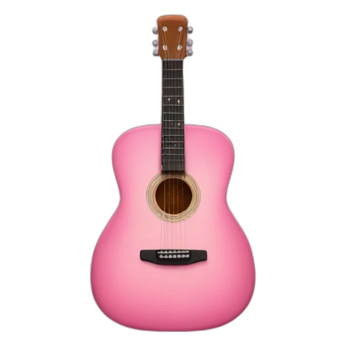 Pink Acoustic guitar sticker