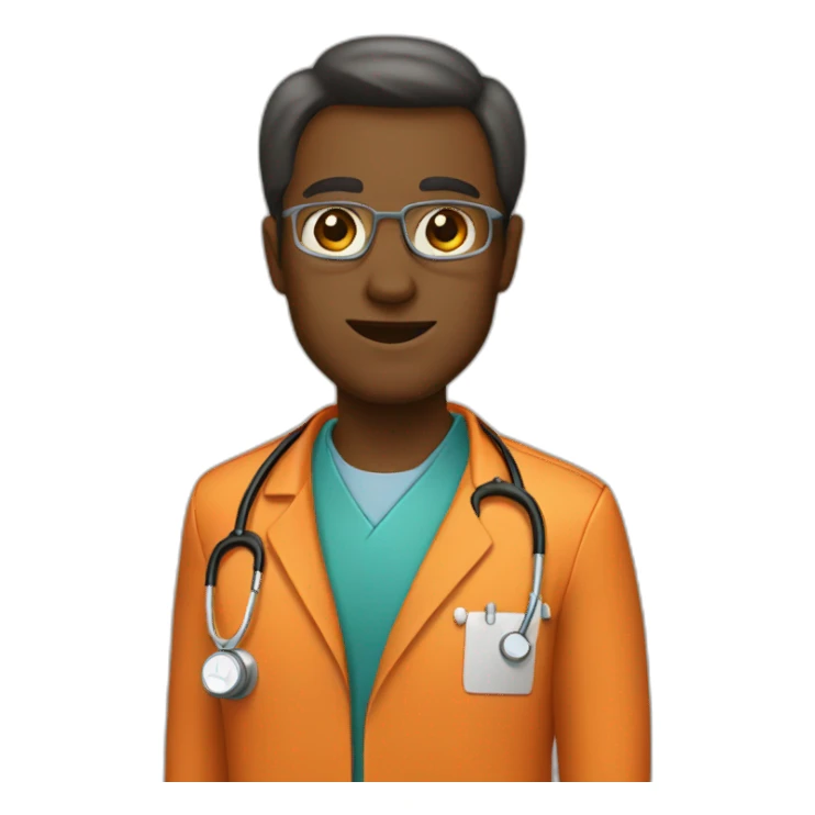 doctor in orange uniform sticker