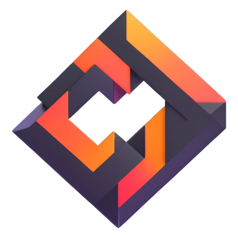 modern geometric logo sticker