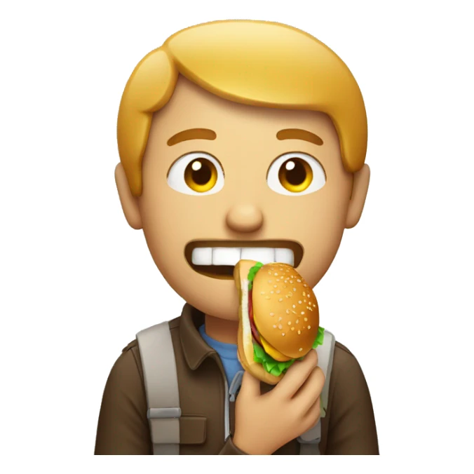 Man eating burger sticker