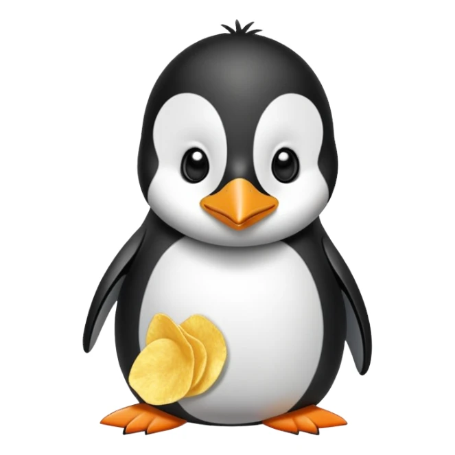 Lazy penguin eating Chips  sticker