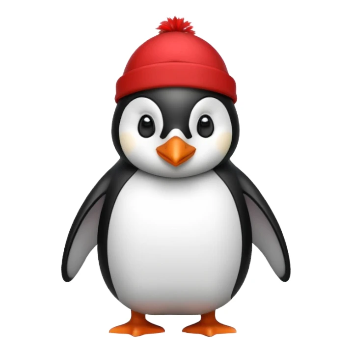 penguen with red cap sticker