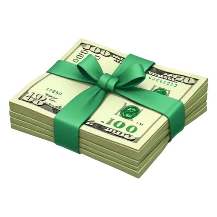 100 dollars paper money bundle sticker