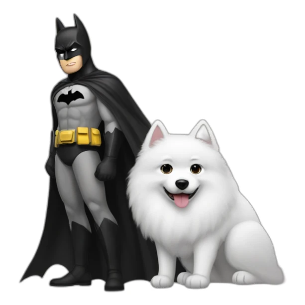 Batman with a samoyed sticker