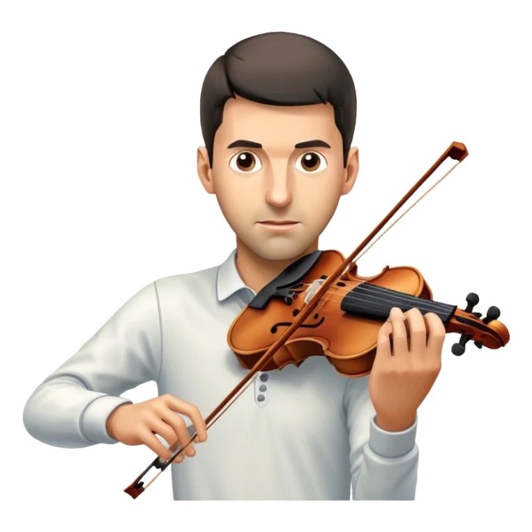 novak djokovic playing violin sticker