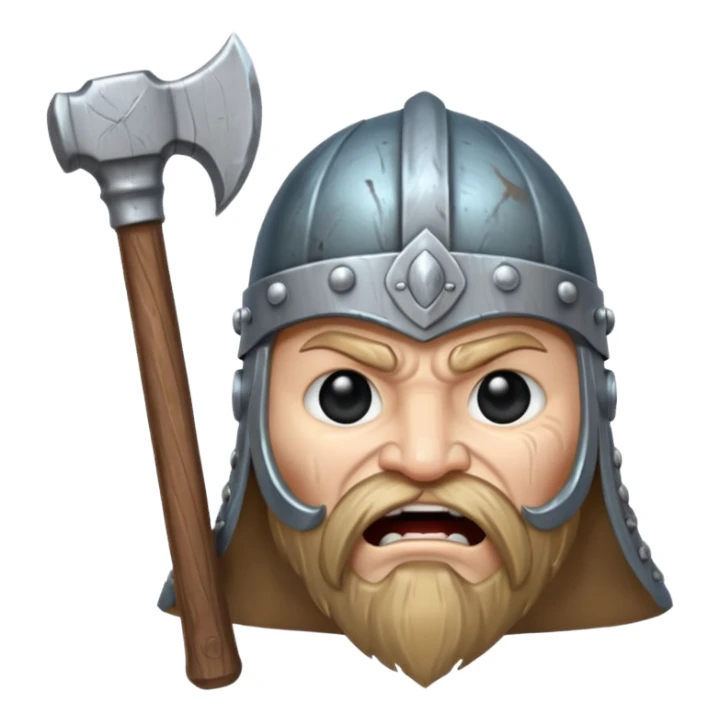 Viking helmet crying, hammer sticker
