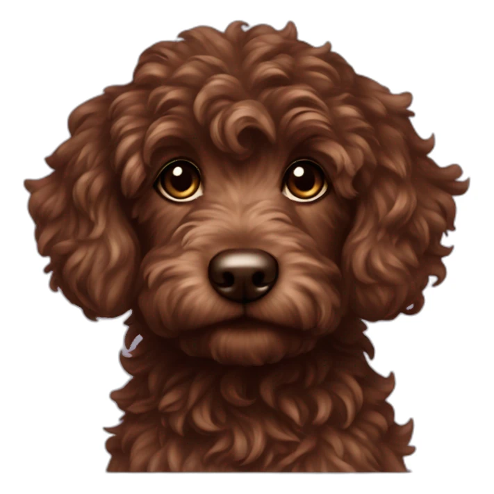 Chocolate mini doodle wavy fur sticker