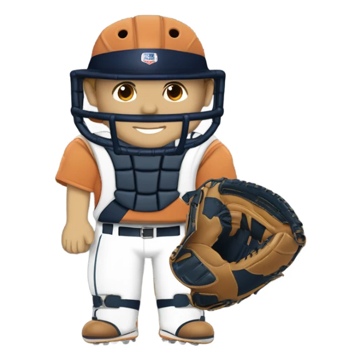 Baseball player in catchers gear sticker