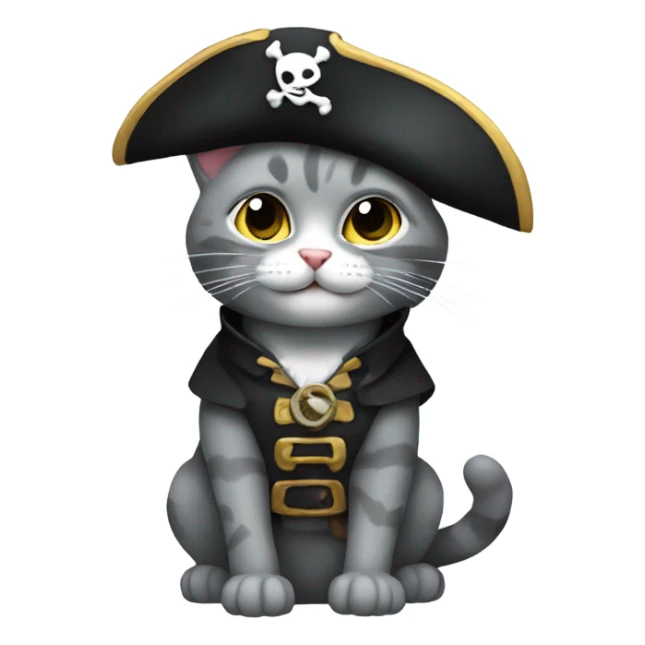 pirate gray cat sticker