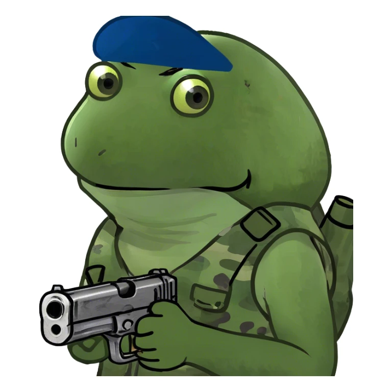 holding a gun sticker