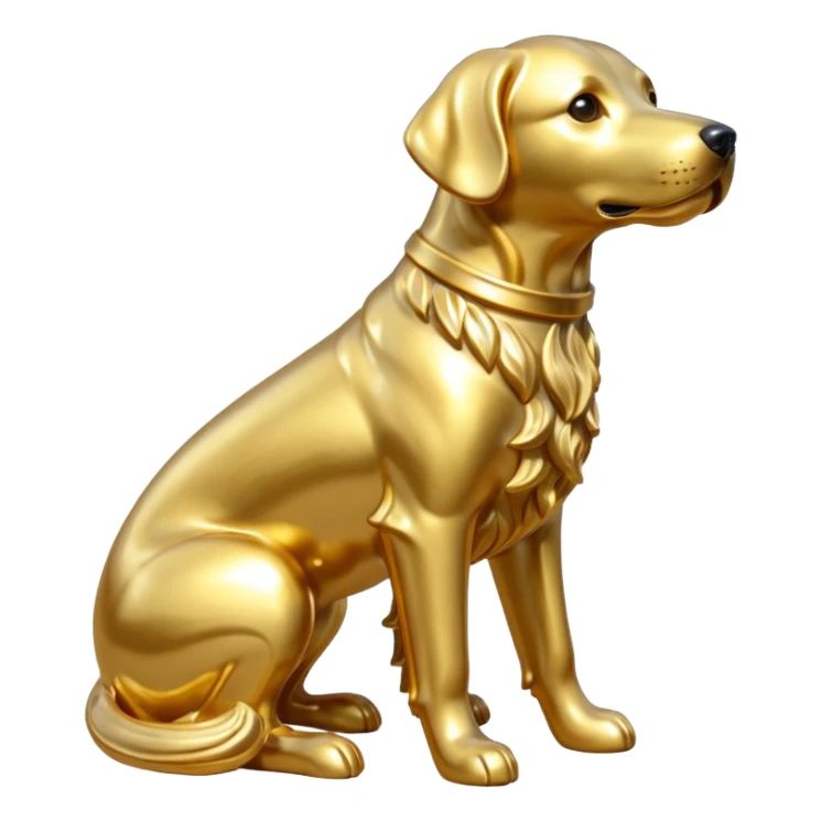 golden dog statuse sticker